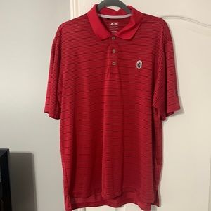 Adidas Climalite Golf Polo Red w/ Black Stripes